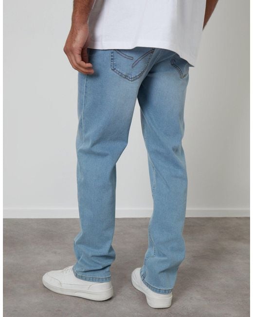 Threadbare Blue Straight Leg Jeans for men