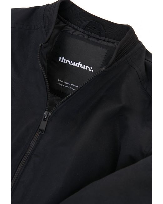 Threadbare Black Padded Bomber Jacket for men