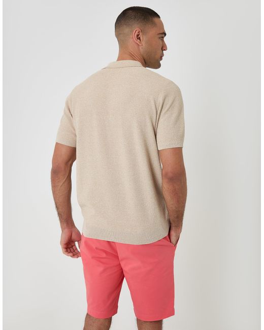 Threadbare Gray Moss Stitch Knitted Polo for men