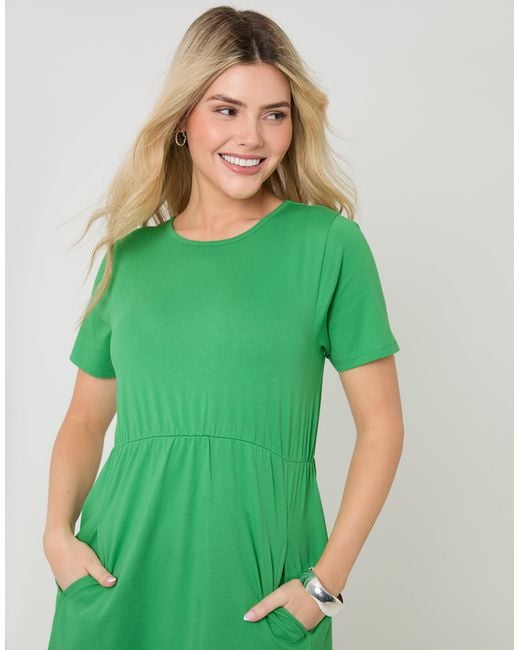 Threadbare Blue 2 Pack Pure Cotton Midi Smock Dresses With Pockets