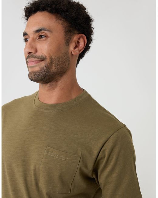 Threadbare Green Jersey Slub Short Sleeve T-Shirt for men