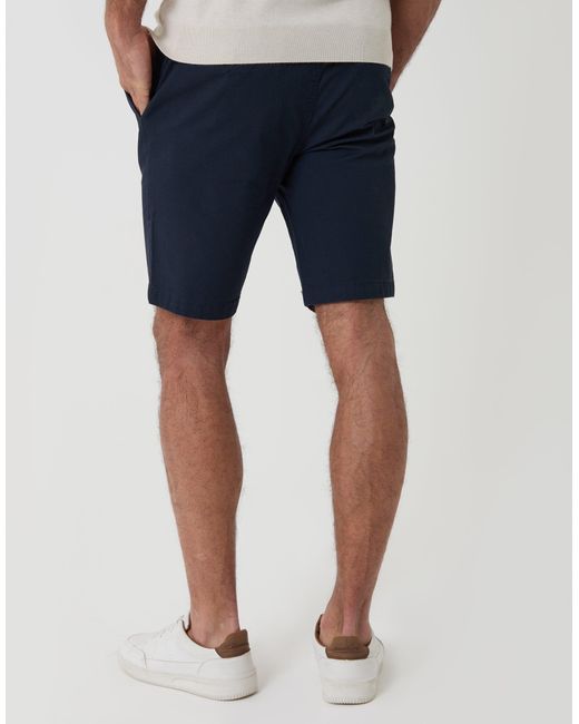 Threadbare Blue Regular Fit Elasticated Waist Stretch Chino Shorts for men