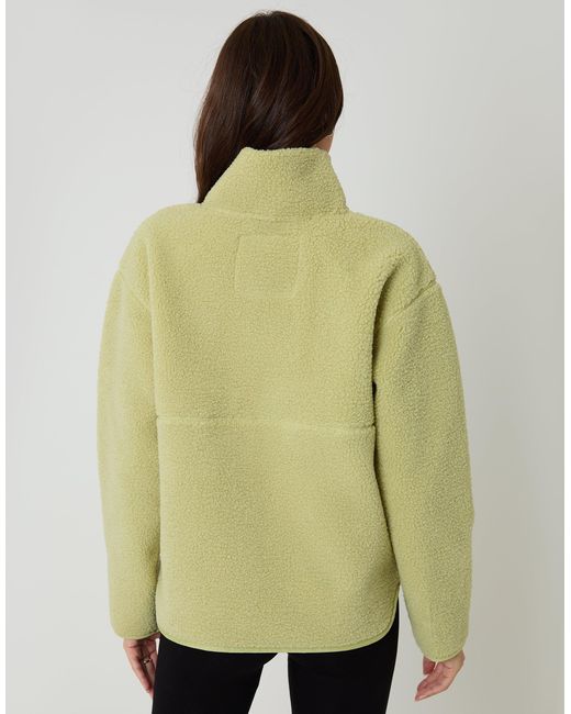 Threadbare Green Half Zip Borg Fleece