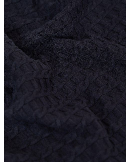 Threadbare Blue Cable Knit Crew Neck Jumper for men