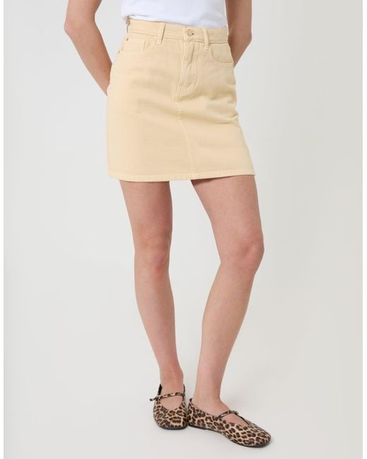 Threadbare White Denim Mini Skirt