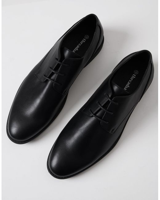 Threadbare Black Derby Shoes for men