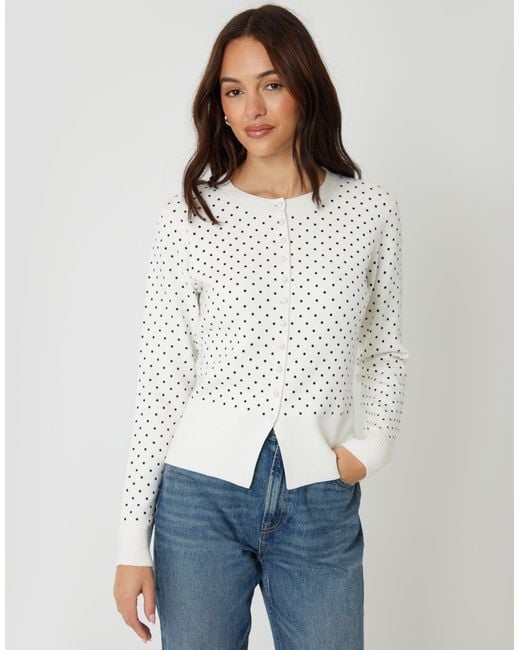 Threadbare White Compact Knitted Cardigan