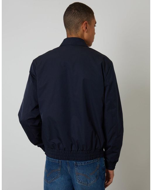 Threadbare Blue Showerproof Patch Pocket Zip Up Collared Jacket for men