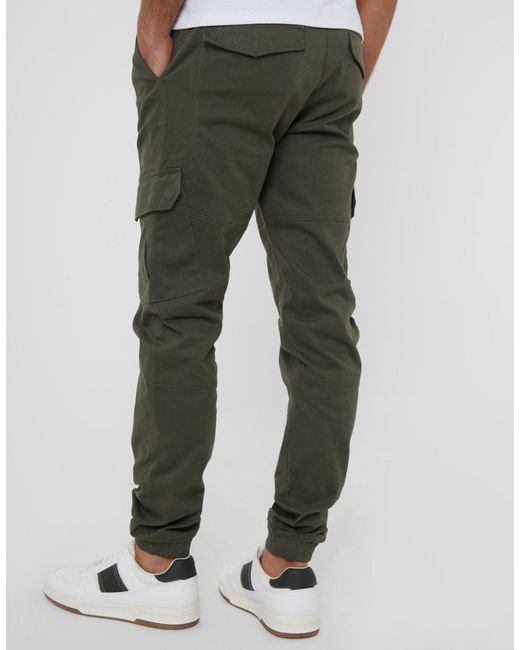 Threadbare Green Jogger Style Cargo Trousers for men