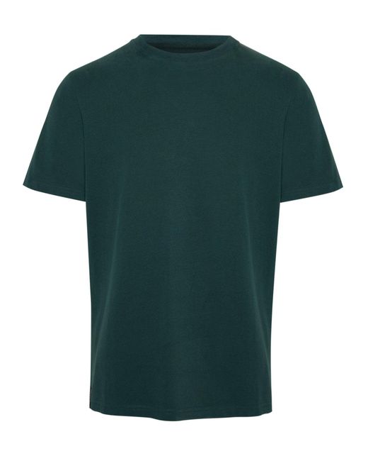 Threadbare Green Peached Cotton Crew Neck T-Shirt for men