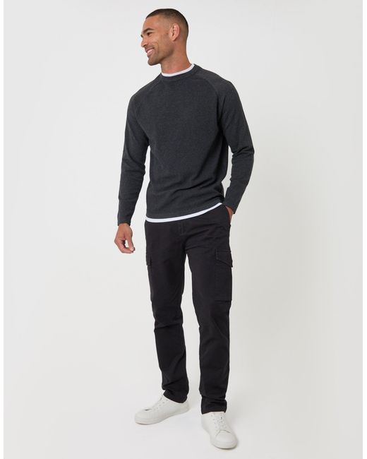 Threadbare Black Slim Fit Cargo Style Trouser for men