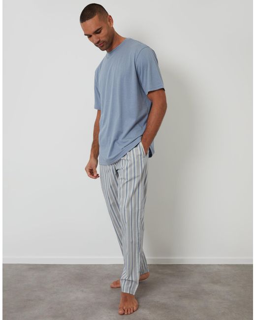 Threadbare Blue T-Shirt & Bottoms Pyjama Set for men