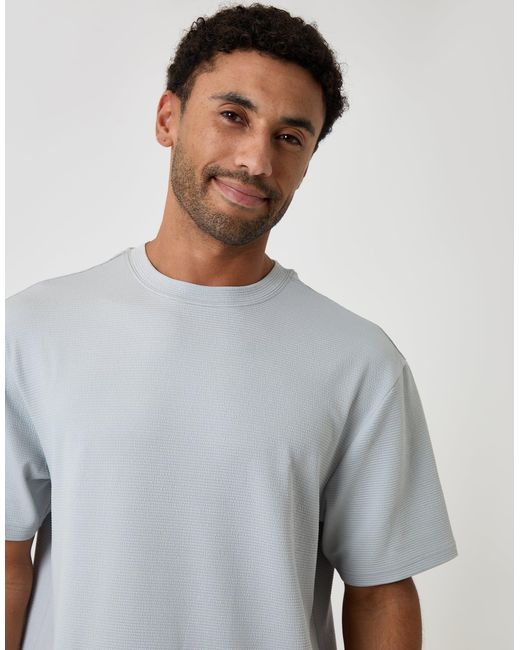 Threadbare Gray Relaxed Fit Cotton Textured T-Shirt for men