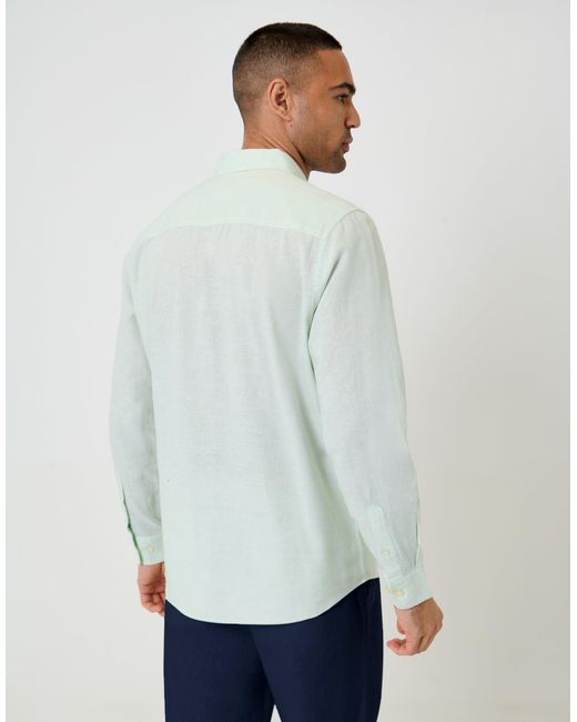 Threadbare Gray Long Sleeve Linen Blend Shirt for men