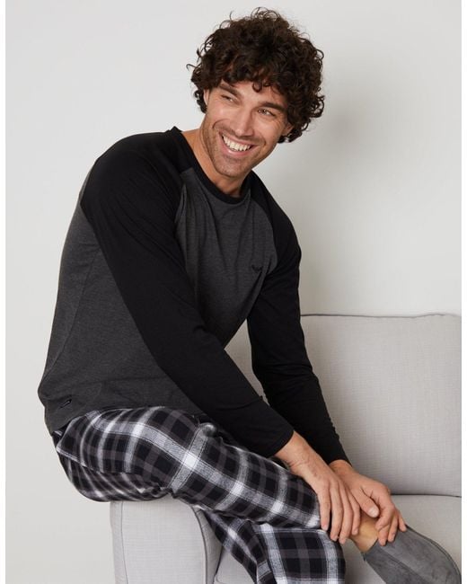 Threadbare Multicolor Raglan Sleeve & Pant Pyjamas Set for men