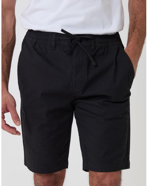 Threadbare Black Regular Fit Elasticated Waist Stretch Chino Shorts for men