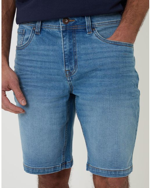 Threadbare Blue Denim Shorts for men