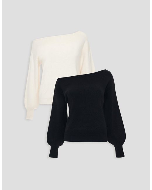 Threadbare Black 2 Pack Soft Slash Neck Jumpers