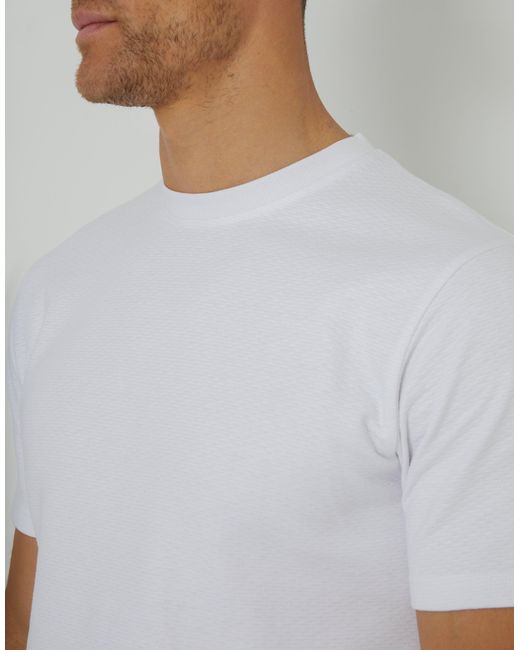 Threadbare White Textured T-Shirt for men