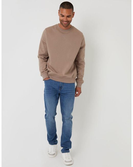 Threadbare Blue Crew Neck Sweatshirt for men