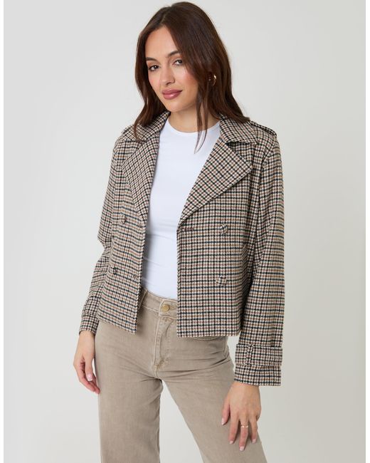 Threadbare Gray Faux Wool Cropped Jacket