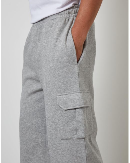 Threadbare Gray Wide Leg Cargo Joggers for men