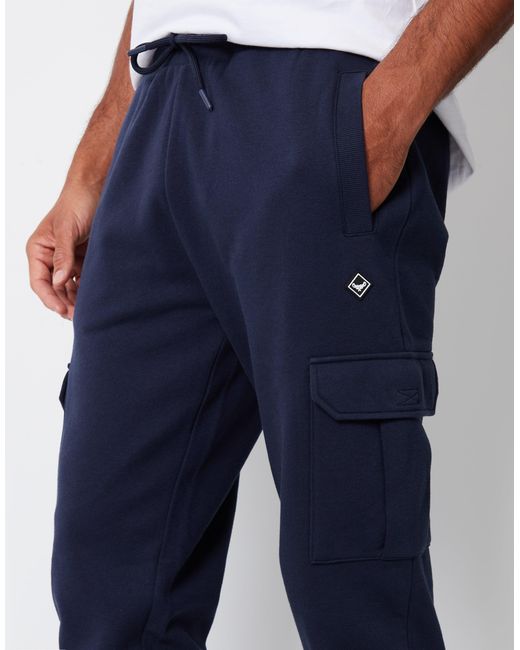 Threadbare Blue Cargo Style Joggers for men
