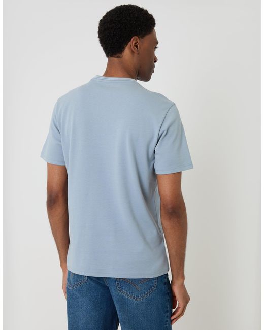 Threadbare Blue Cotton Crew Neck Script T-Shirt for men