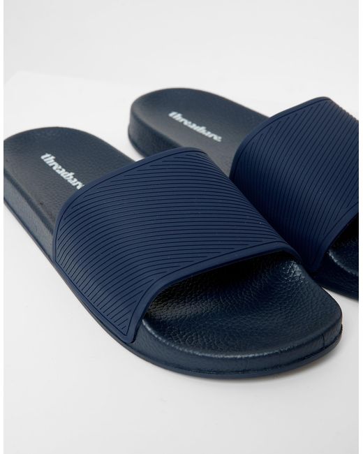 Threadbare Blue Sliders for men