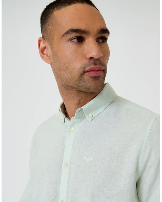 Threadbare Gray Long Sleeve Linen Blend Shirt for men