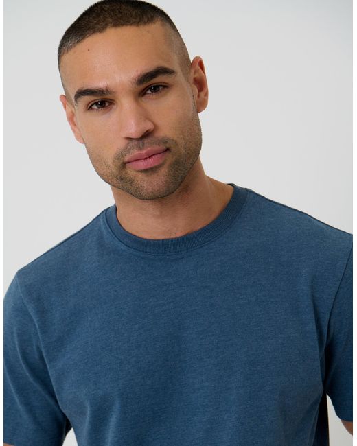 Threadbare Blue Peached Crew Neck T-Shirt for men