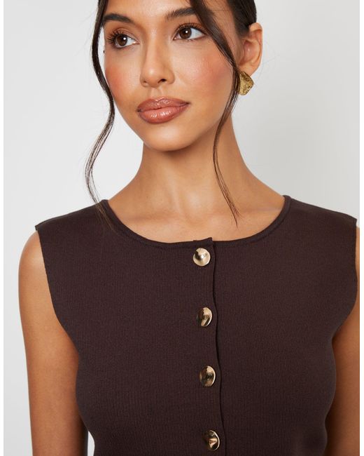 Threadbare Blue Ribbed Knitted Waistcoat