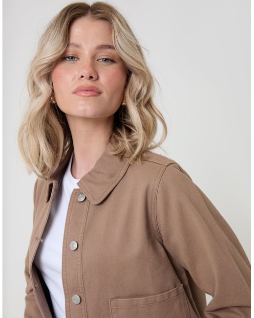 Threadbare Natural Denim Jacket With Patch Pockets