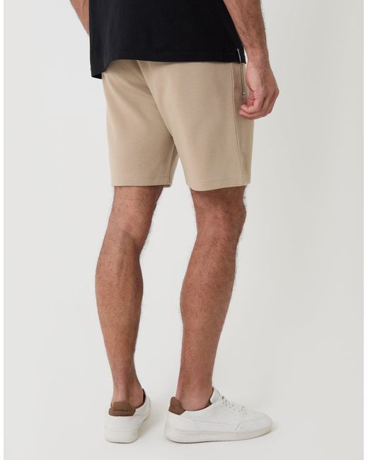 Threadbare Black Pique Pleated Sweat Shorts for men