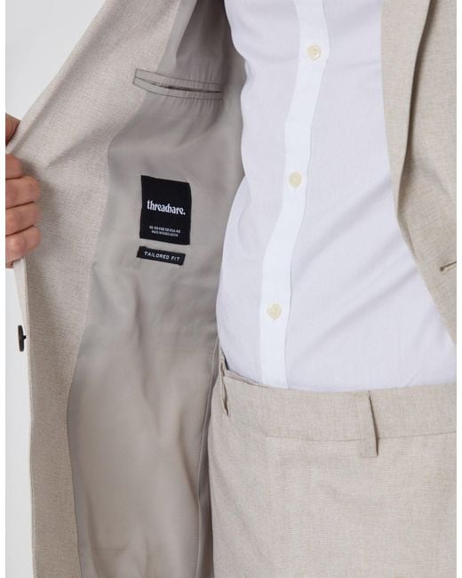 Threadbare Brown Tailored Fit Single Breasted Blazer for men