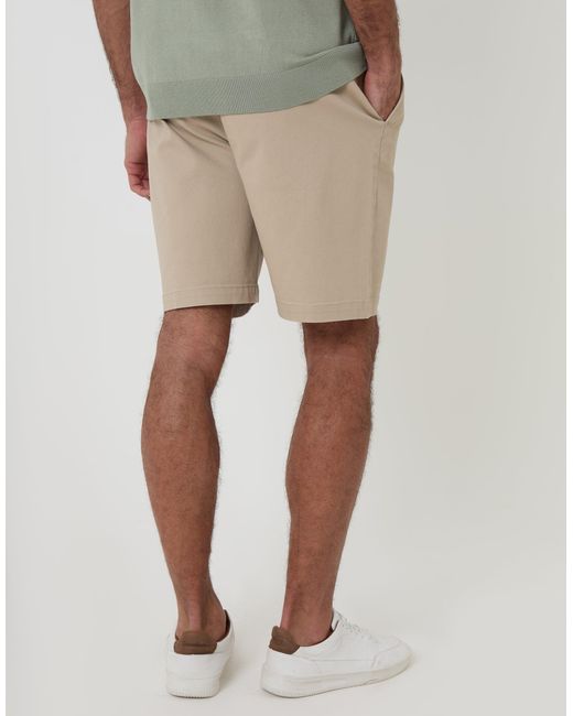 Threadbare Natural Regular Fit Stretch 3 Pocket Chino Shorts for men