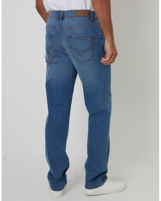 Threadbare Blue Straight Leg Jeans for men
