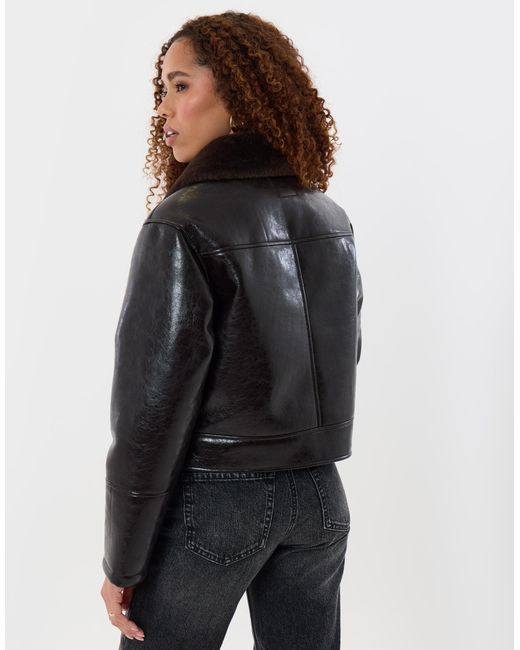 Threadbare Black Faux Suede Biker Jacket