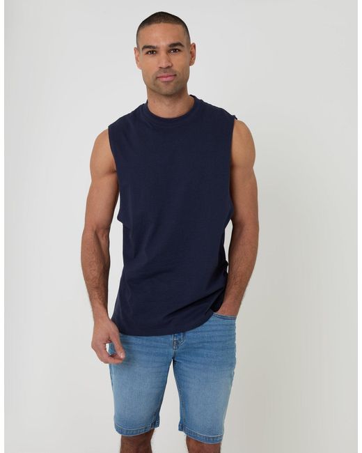 Threadbare Blue Denim Shorts for men