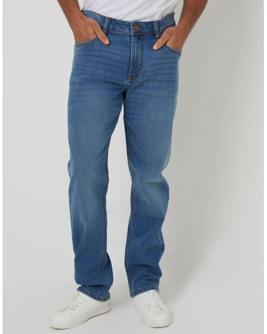 Threadbare Blue Straight Leg Jeans for men