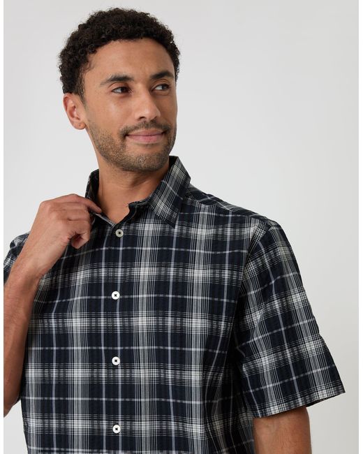 Threadbare Gray Boxy Fit Short Sleeve Shirt for men