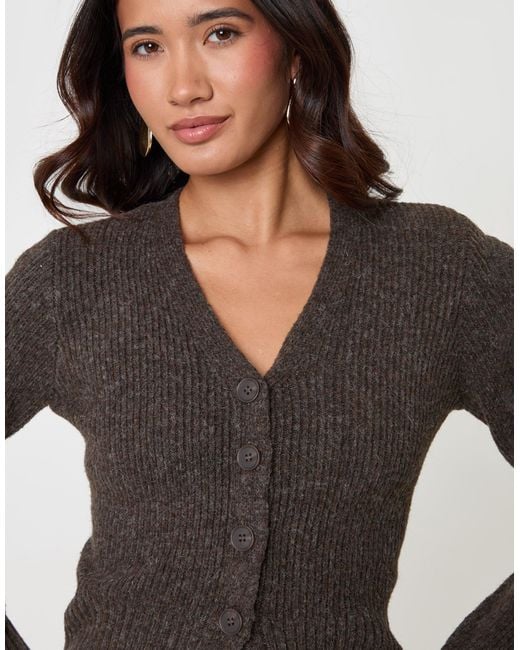 Threadbare Black V Neck Knitted Cardigan