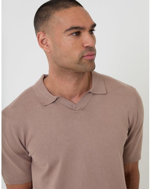 Threadbare Gray Knitted Trophy Neck Polo for men