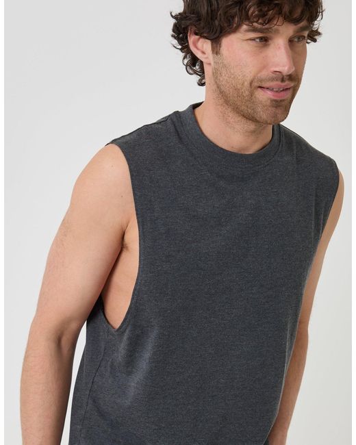 Threadbare Blue Relaxed Fit Cotton Crew Neck Vest for men