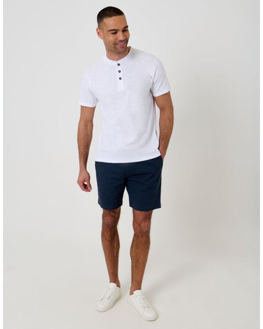 Threadbare Blue Shorter Length Elasticated Waist Stretch Chino Shorts for men