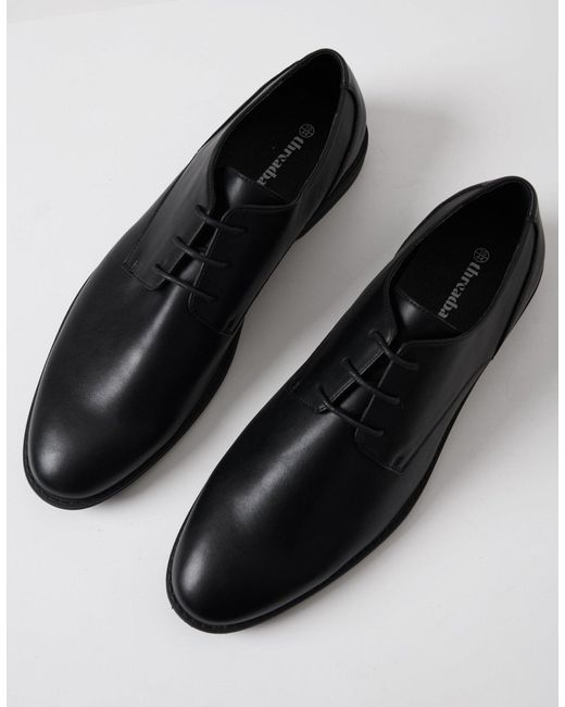 Threadbare Black Derby Shoes for men