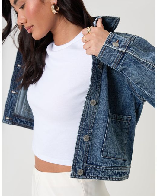 Threadbare Blue Denim Jacket With Patch Pockets