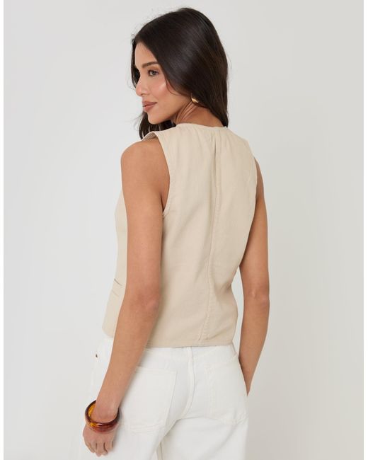 Threadbare Natural Fitted Denim Waistcoat