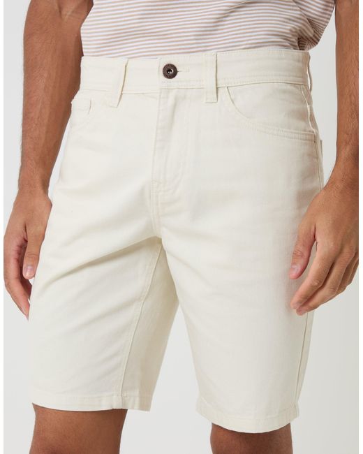 Threadbare White Denim Shorts for men