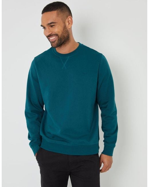 Threadbare Blue Crew Neck Sweatshirt for men